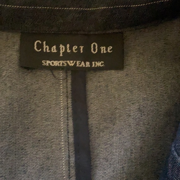 Vintage NWOT Chapter One dark denim skirt set with a white stripe no size tag - Picture 2 of 12